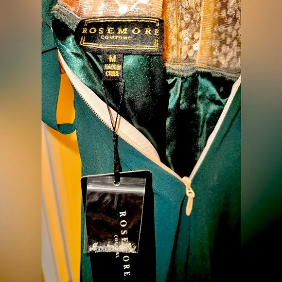 ROSEMORE Couture Prom Sheer Illusion Gown Flowing Long Draping Skirt! M - Picture 9 of 10